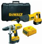 Набор DeWalt DC 925 CB (ударная дрель + сабельная пила + батарея + зарядное устройство)