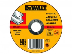Отрезной круг DeWalt DT 42301. Купить диск для работы с металлом. Цена ф125х22.2х3мм