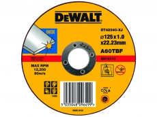 Отрезной круг DeWalt DT 42340. Купить прямой диск по нержавеющей стали. Цена ф125х22.2х1мм