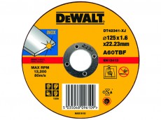Отрезной круг DeWalt DT 42341. Купить диск для работы по нержавеющей стали. Цена 125х22.2х1.6мм