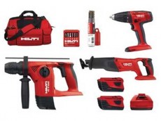 Аккумуляторный набор Hilti батарея + перфоратор TE4-A + шуруповерт SFC22-A + пила WSR 22-A. Купить сумку инструментов