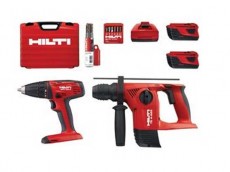 Набор аккумуляторных инструментов Hilti (перфоратор + шуруповерт + батареии + зарядное устройство + буры + насадки)