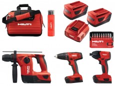 Купить аккумуляторный набор инструментов Hilti в сумке (батарея+перфоратор TE4+дрель SFC22A+гайковертSID22A